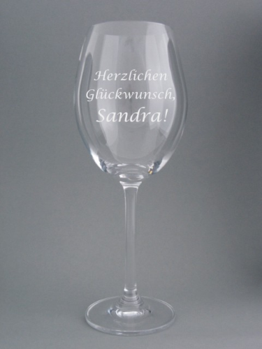 Weinglas "pure" Montana - Glückwunsch-Glas