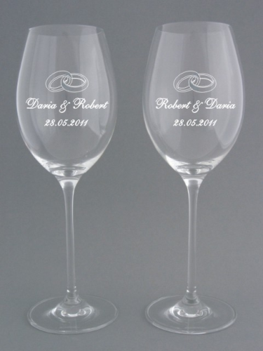 Weinglas "Cheers" Leonardo - Hochzeitsgläser mit Ringen (2er-Set)